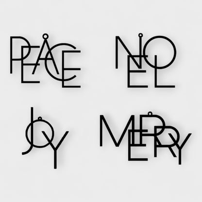 Matte Black Christmas Ornament Set