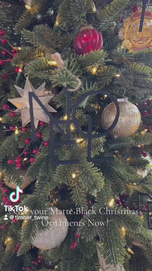 Matte Black Christmas Ornament Set